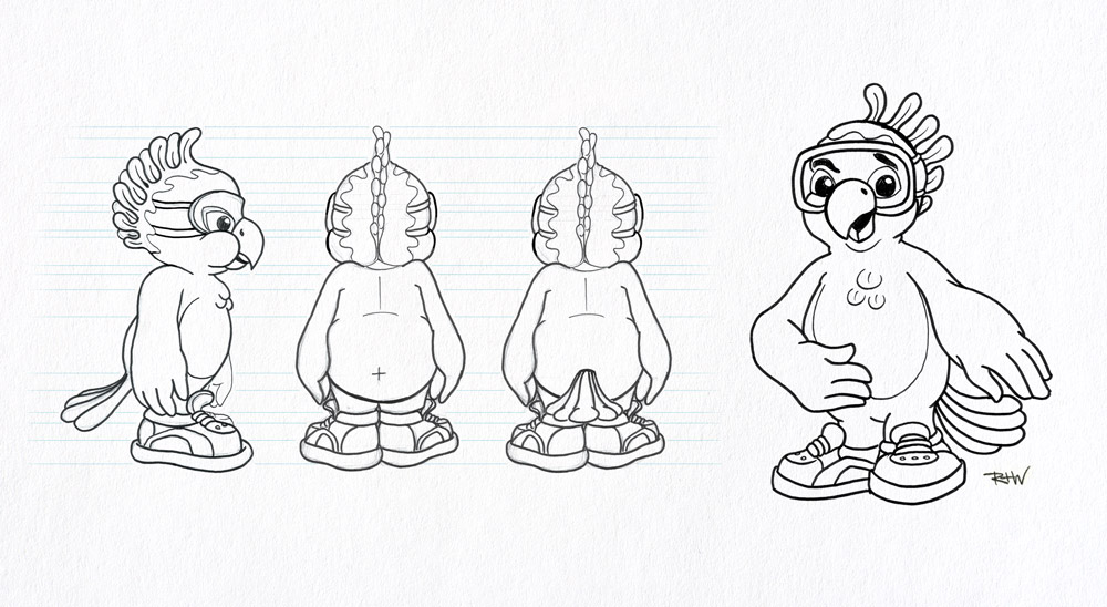 Cockatoo Mascot - Character concept for SA Tourism
