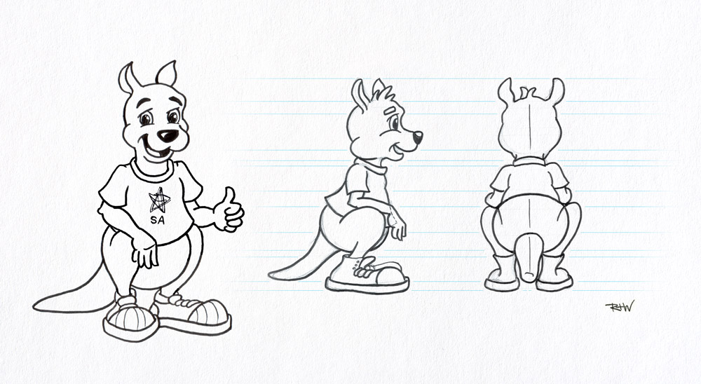 Kangaroo Mascot - Character concept for SA Tourism