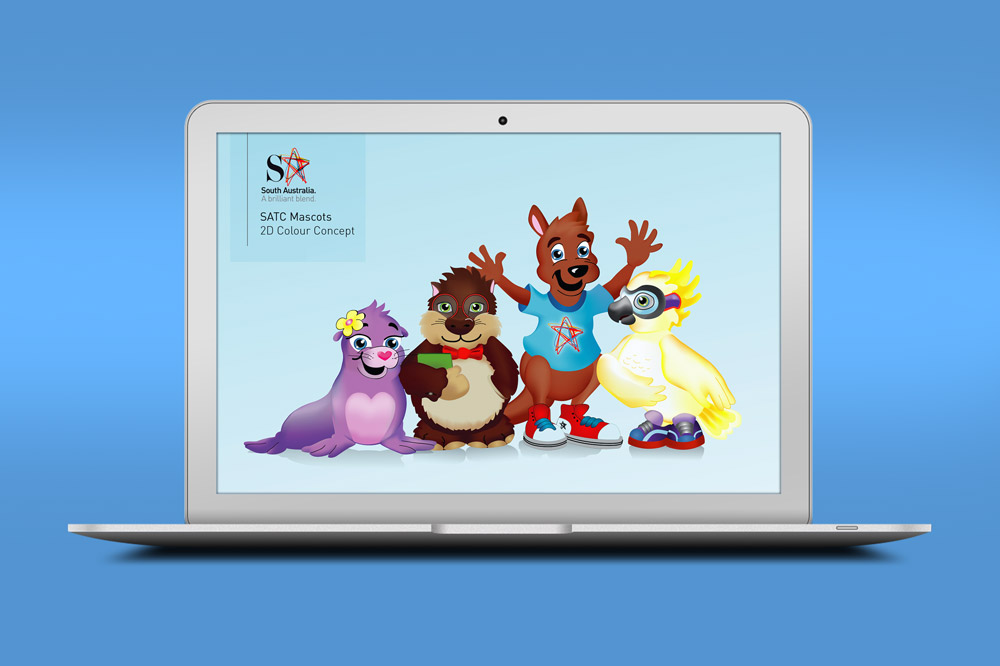 Mascots - Character design concepts for SA Tourism